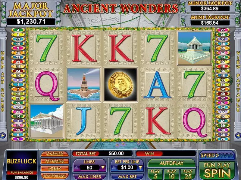 Ancient Wonders NuWorks Progressive Jackpot Slot