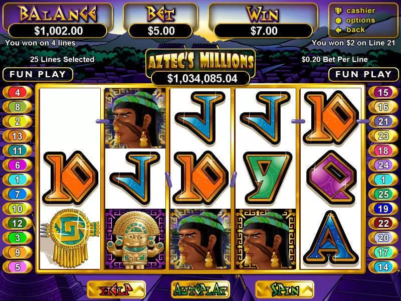 Aztec's Millions RTG Progressive Jackpot Slot