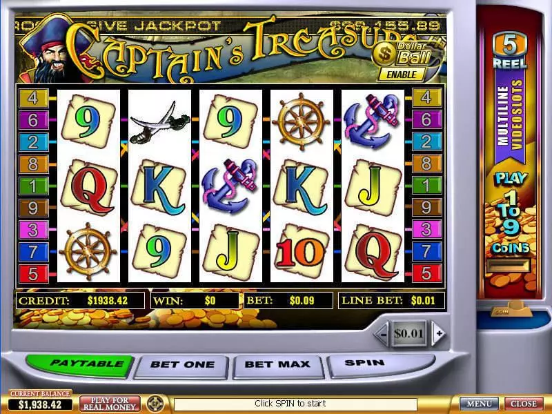 Captain's Treasure PlayTech Progressive Jackpot Slot