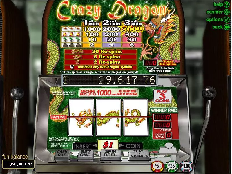 Crazy Dragon RTG Progressive Jackpot Slot