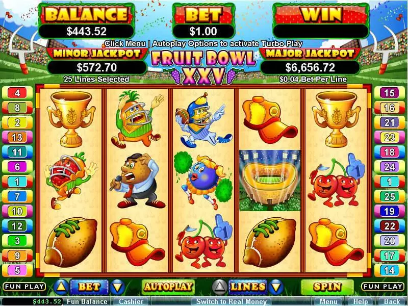 Fruit Bowl XXV RTG Progressive Jackpot Slot