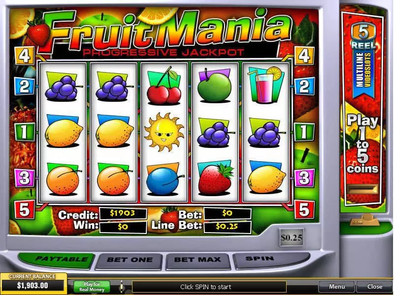 FruitMania PlayTech Progressive Jackpot Slot