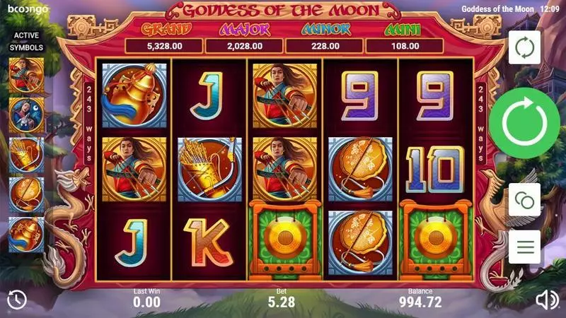 Goddes of the Moon Booongo Progressive Jackpot Slot