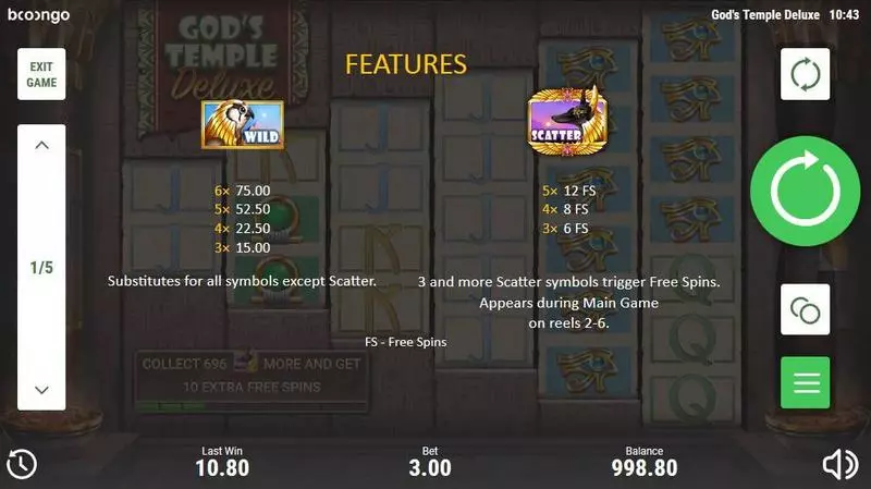God's Temple Deluxe Booongo Progressive Jackpot Slot