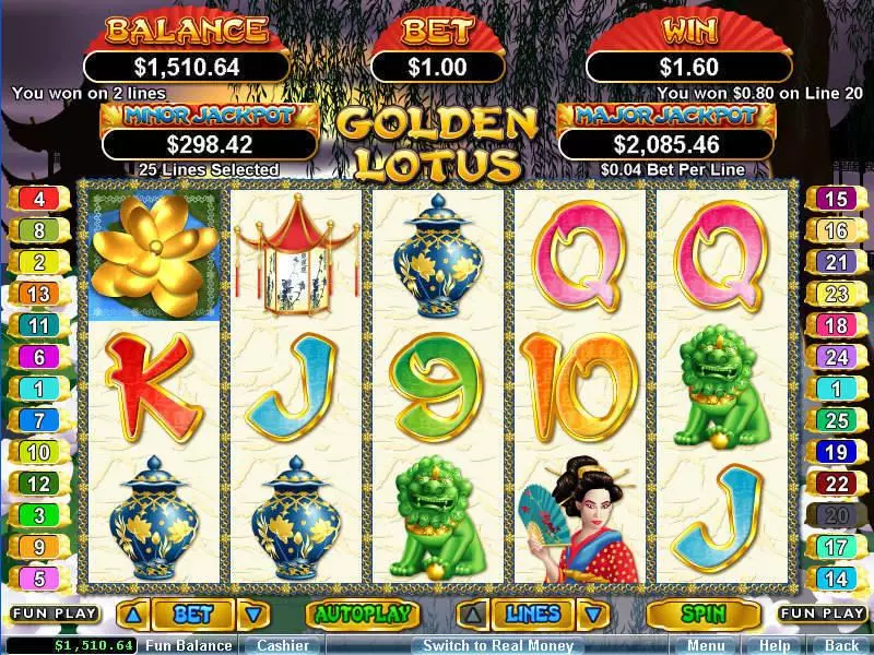 Golden Lotus RTG Progressive Jackpot Slot