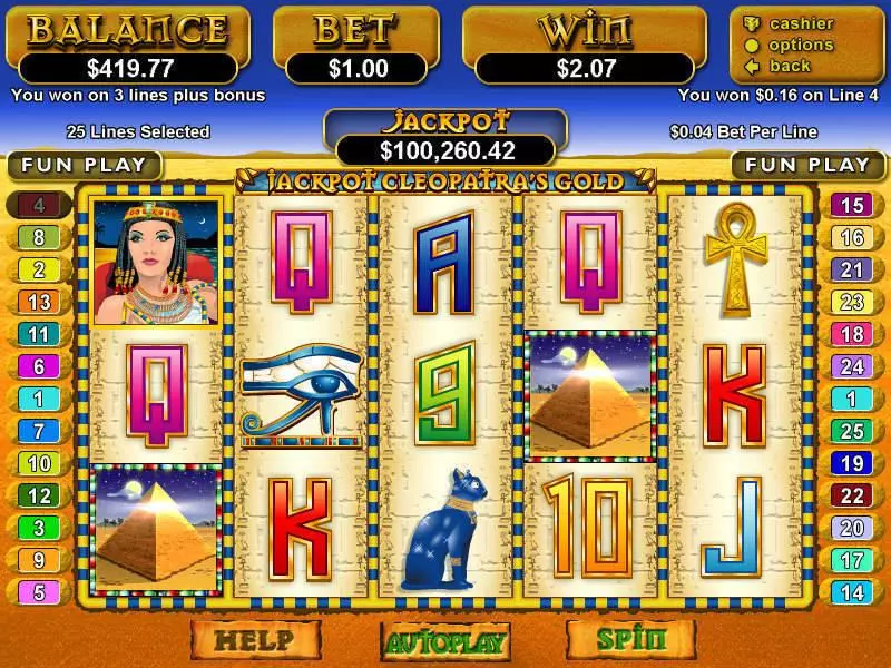 Jackpot Cleopatra's Gold RTG Progressive Jackpot Slot