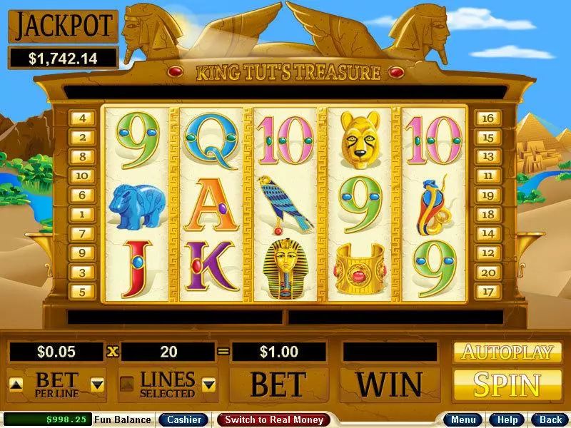 King Tut's Treasure RTG Progressive Jackpot Slot