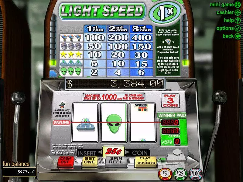 Light Speed RTG Progressive Jackpot Slot