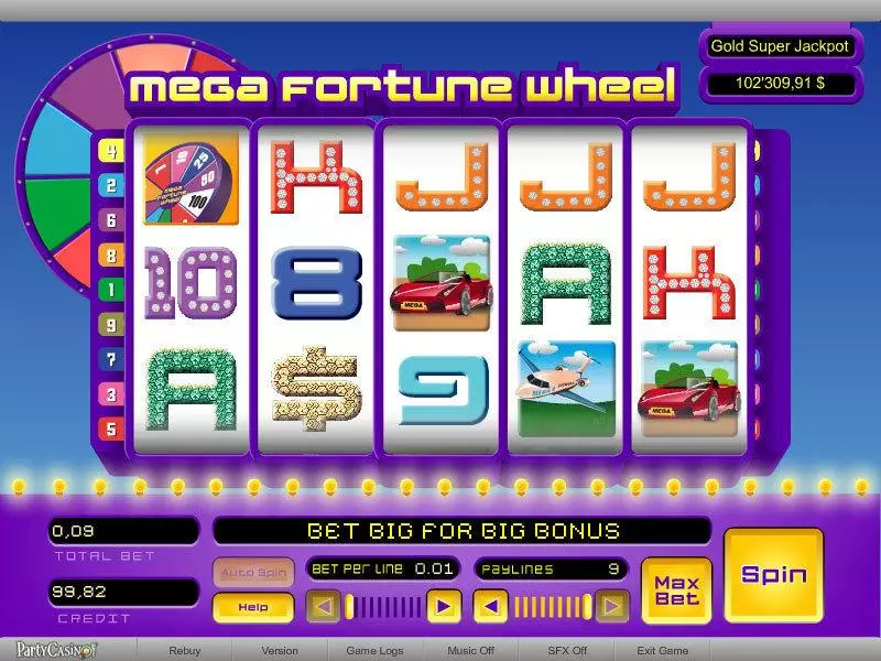 Mega Fortune Wheel bwin.party Progressive Jackpot Slot