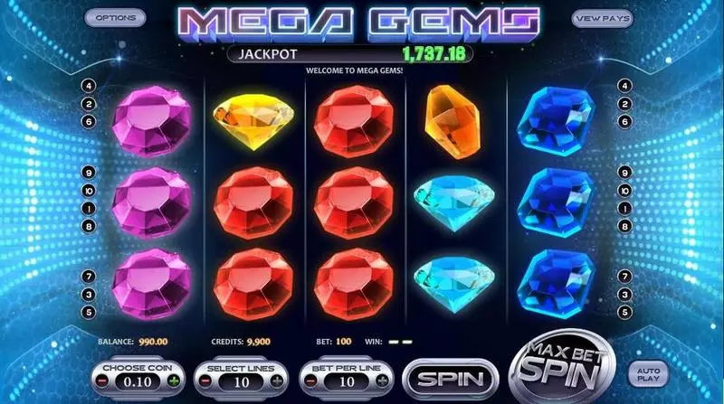 Mega Gems BetSoft Progressive Jackpot Slot