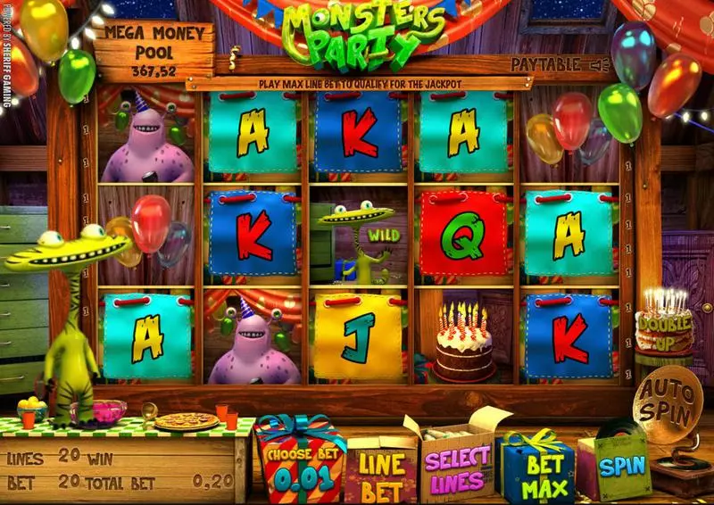 Monsters Party Sheriff Gaming Progressive Jackpot Slot