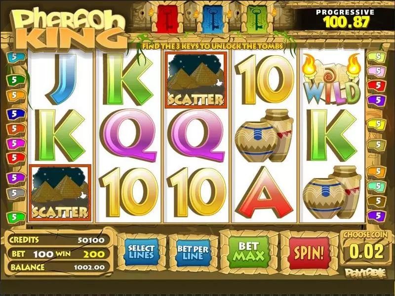 Pharaoh King BetSoft Progressive Jackpot Slot
