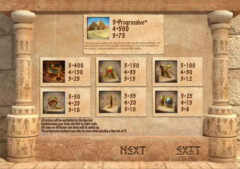 Pharaoh's Tomb Sheriff Gaming Progressive Jackpot Slot