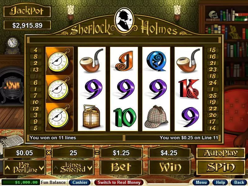 Sherlock Holmes RTG Progressive Jackpot Slot