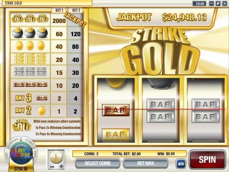 Strike Gold Rival Progressive Jackpot Slot