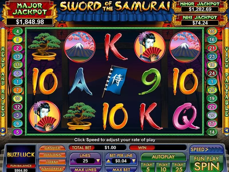 Sword of the Samurai NuWorks Progressive Jackpot Slot