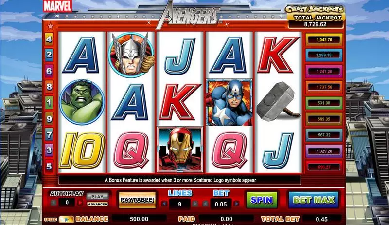 The Avengers CryptoLogic Progressive Jackpot Slot