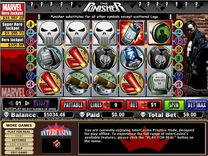 The Punisher CryptoLogic Progressive Jackpot Slot
