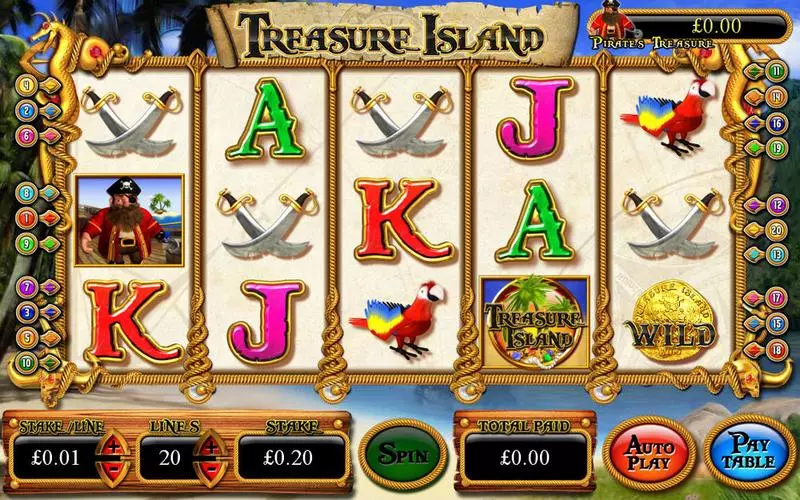 Treasure Island Inspired Progressive Jackpot Slot